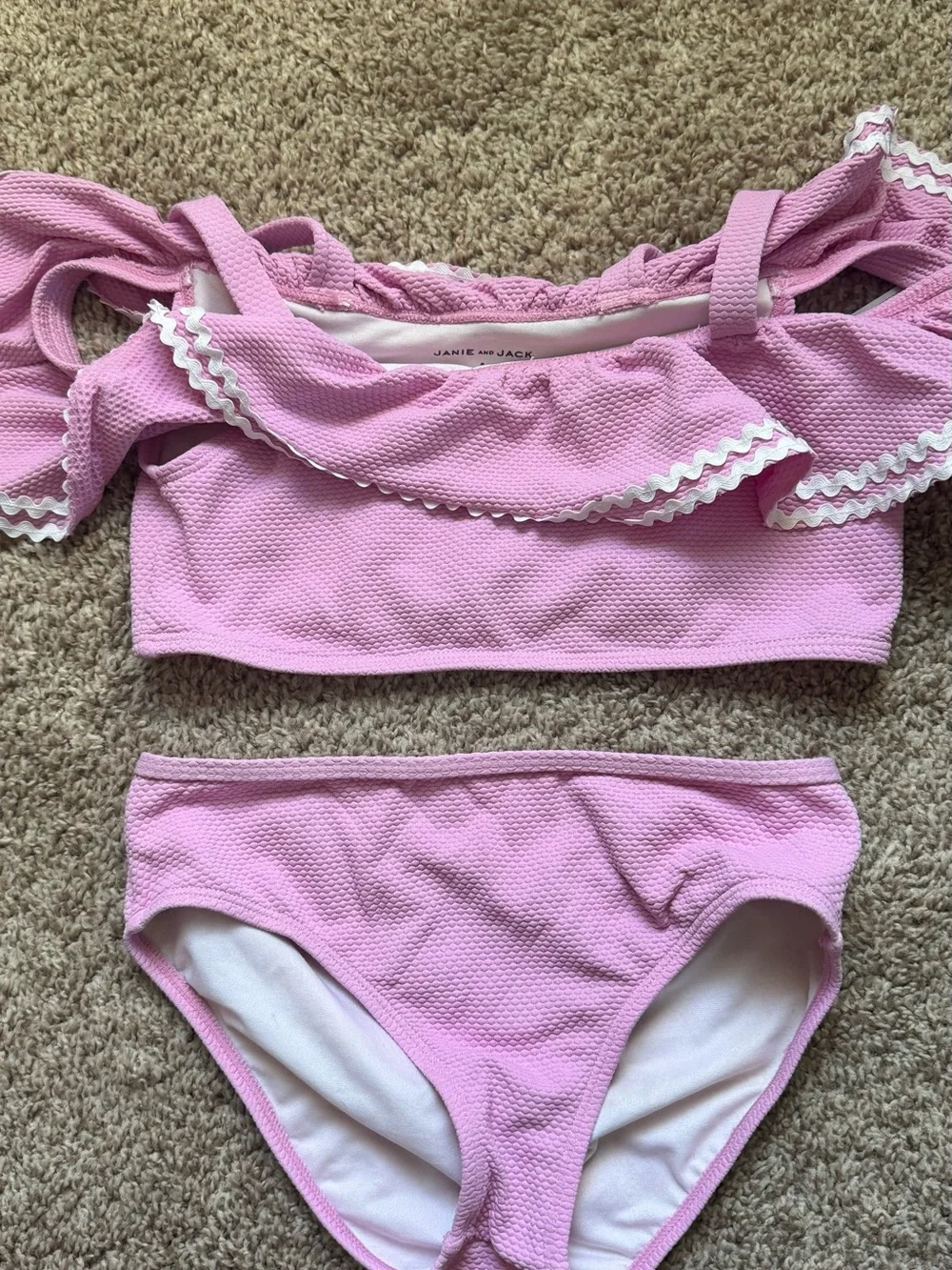 Janie and Jack Light Pink Ruffle Two-Piece Bikini Set